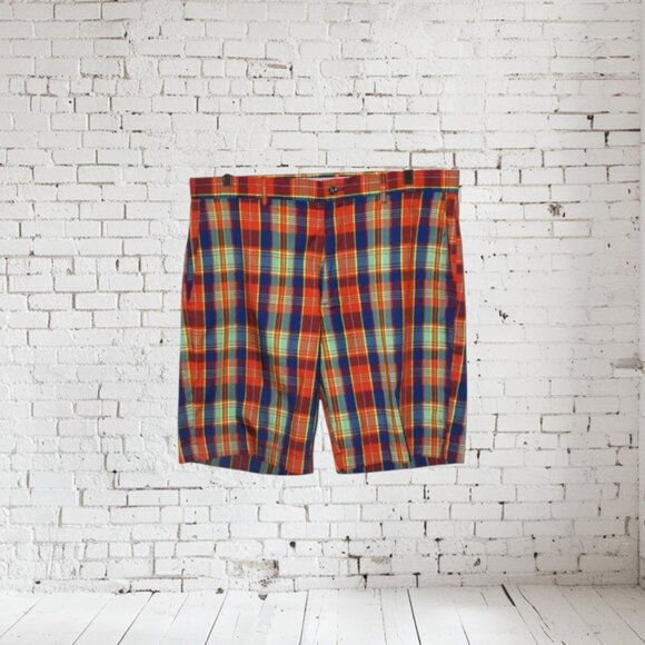 Jack Nicklaus Men's Golf Short Plaid Red Blue Green - Picture 1 of 4